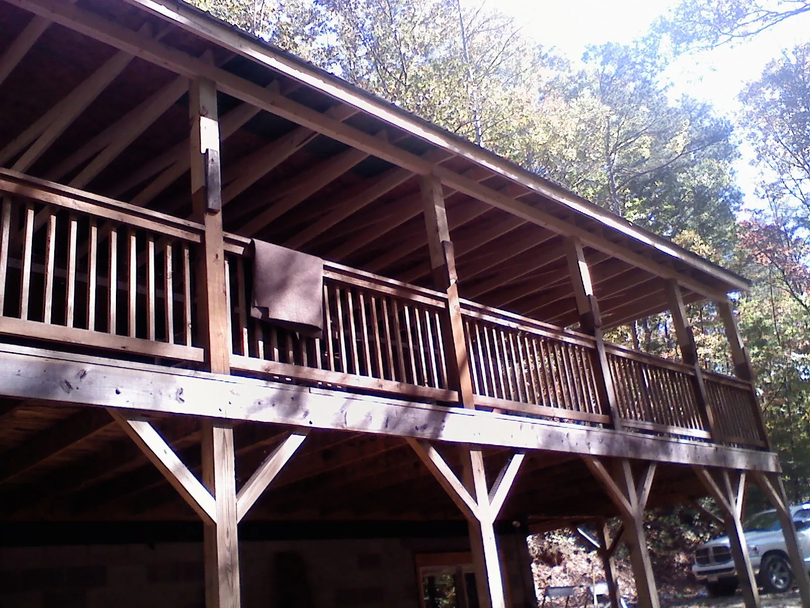 Timber framing under a new elevated porch and deck — Roof Leak Repair in Old Greenwich by Roofing Brothers